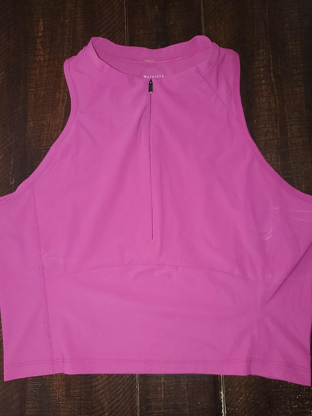 Athleta Crosstrain Zip Tank Top MWT Wild Berry Crop Crop Size: L - Picture 5 of 11